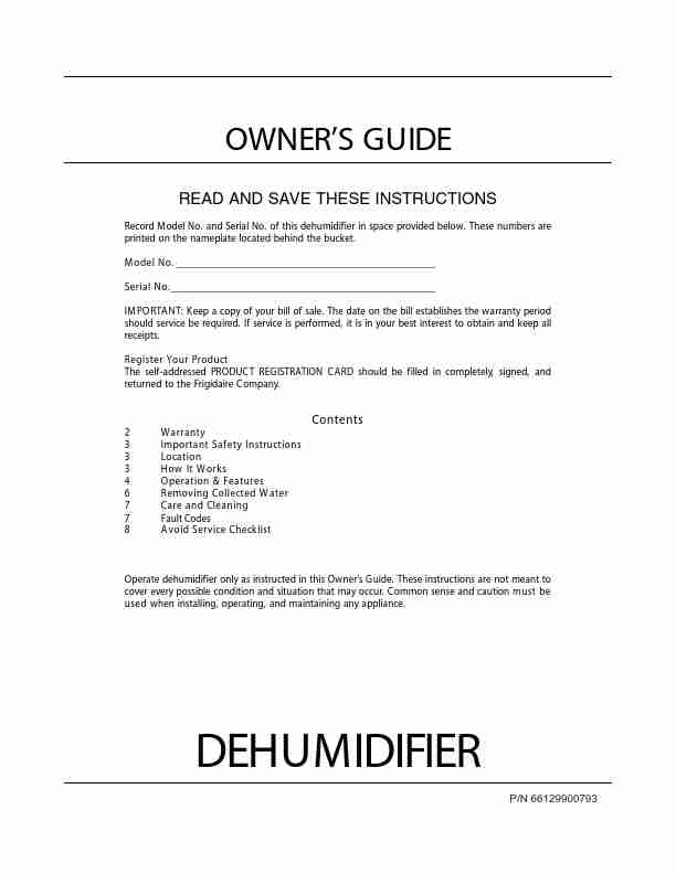 Frigidaire Dehumidifier 66129900793-page_pdf